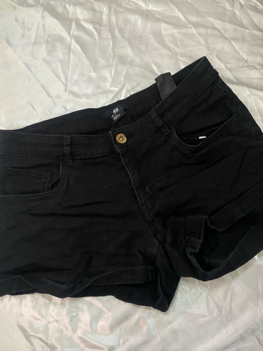 Black mid waisted shorts